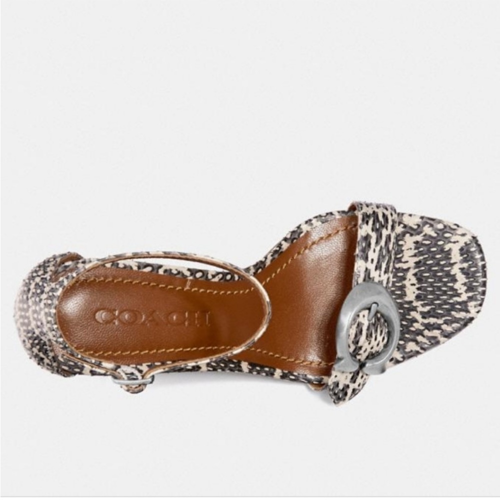 Coach Maya Snakeskin Block Heel Sandal - Picture 8 of 8